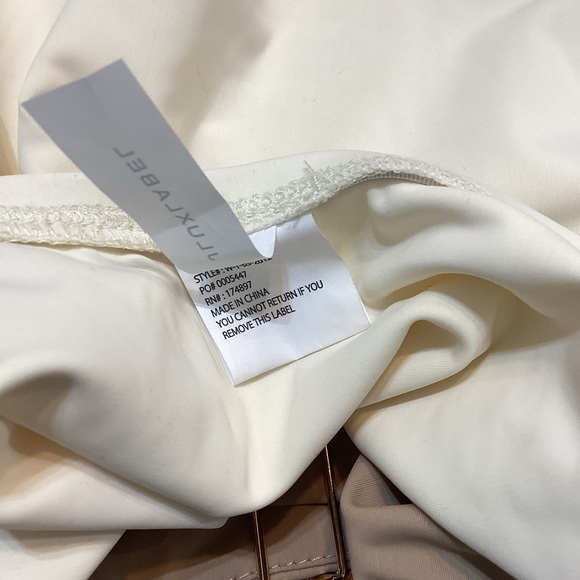 Jluxlabel Ivory Tan Aura Embellished Bodysuit Size S - Picture 14 of 15